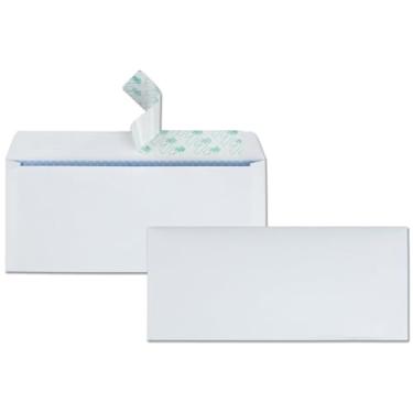 Imagem de Envelopes com película de segurança Quality Park #10 com autovedação, sem janela, 10,8 x 22,8 cm, 500 unidades (69122), Branco, 1 PACK