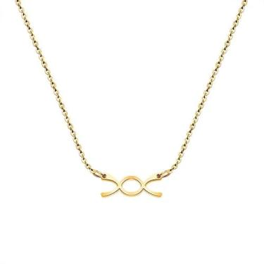 Imagem de XO Colar The Weekend, XO Charm Gold Necklace for Women - Latão banhado a ouro 18K com comprimento ajustável - Joias de ouro delicadas e elegantes para mulheres - Colar que não mancha ideal para usar