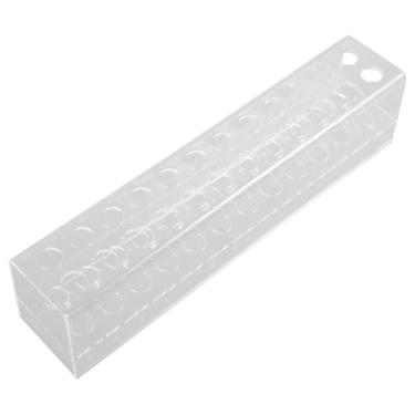 Imagem de Gatuida Organizador de caneta e giz de cera, plástico transparente, compartimentos, 24 x 4 x 5 cm, armazenamento de mesa para casa e escritório