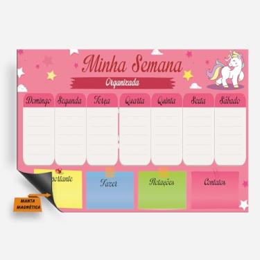 Imagem de Planner Imã de Geladeira - Quadro Lousa Magnética - Planejamento Mensal Semanal 20x30cm ou 30x40cm (56, 20x30cm)