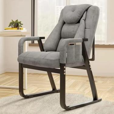 Imagem de Cadeira De Acento Cadeira Reclinável Moderna De Meados Do Século, Cadeira De Sofá Deitada Aconchegante Para Quarto Quartos Pequenos Internos, Poltrona De Lounge Cadeira De Mesa, Gray 2