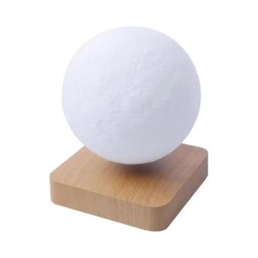 Imagem de Luz Noturna LED Impressa Em 3D Com Toque, Levitação Magnética, Lua, 3 