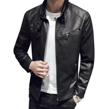 Imagem de Jaqueta masculina para Motoqueiro Slim - VMONG, Preto, M