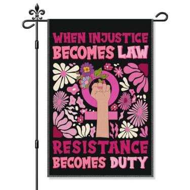 Imagem de Xipromi When Injustice Becomes Law Resistance Becomes Duty Garden Flag, bandeiras de jardim feministas engraçadas para fora, presentes liberais para mulheres, bandeira de direitos humanos de justiça