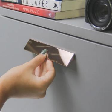 Imagem de Puxador Traso 128mm Rose Brilhante Zen Design