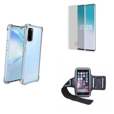 Imagem de Kit Braçadeira Samsung Galaxy S20 + Película Vidro 3D + Capa