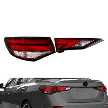 Imagem de WFLNHB Luzes traseiras laterais internas e externas de substituição para Nissan Sentra 2021-2023 lâmpadas traseiras do lado esquerdo do motorista 265556LB0A 265556LB5A
