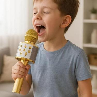 Imagem de Microfone Karaokê Bluetooth Violão Musica Toca Som Bateria Teclado Rad