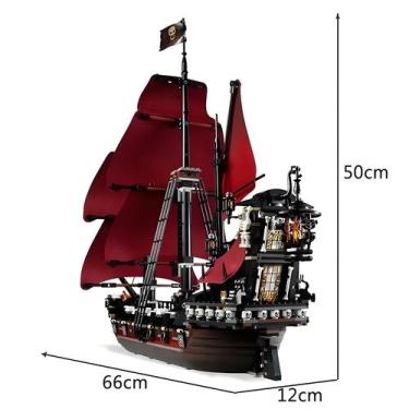 Imagem de Conjunto De Brinquedos De Blocos De Construção Modelo De Navio Piratas