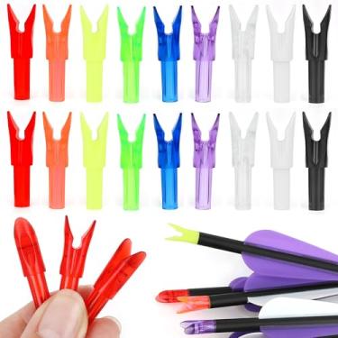 Imagem de limaity 50 peças Rapid Fire Arrow Nock-Tail Fast Nocking ID 6,20 mm/0,24 pol. Caudas de inserção para caça ao arco e tiro ao alvo (Tipo-1, vermelho transparente)