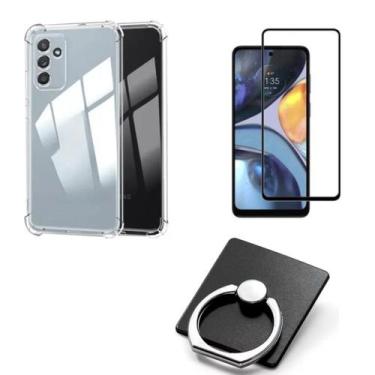 Imagem de Kit Capa Transparente + Película 3D + Suporte Anel Para Samsung M54 - 