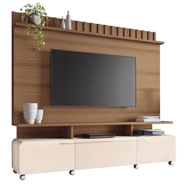 Imagem de Estante Home Theater Artís para TV até 70” - HB Móveis Castanho/Off White