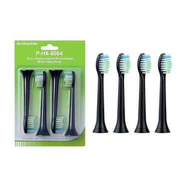 Imagem de (Genérico) 4x Refil Escova de Dente Elétrica Compatível com Philips Sonicare e Colgate SonicPro - Cabeça de Reposição (Preto e Verde, Único)