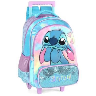 Imagem de Mochila de Costas e Rodinha Luxcel Escolar Stitch Azul IC42412SC0200UN