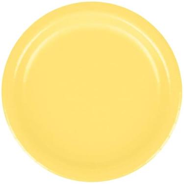 Imagem de Pratos de papel coloridos para festa amarelo 18 cm | 48 unidades