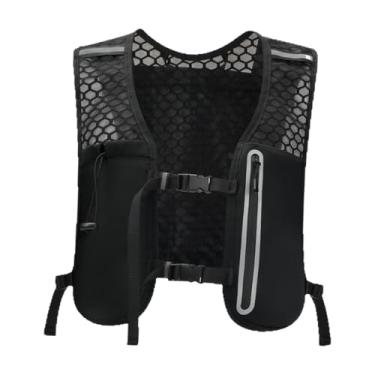 Imagem de simhoa Mochila de hidratação para corrida, colete, bolsos para celular, bolsa esportiva respirável, colete de hidratação para trilha, corrida, viagem, Preto