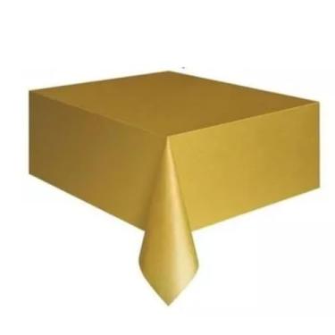 Imagem de Kit 10 Toalhas Plástica de Mesa Para Convidados 70x70cm(Dourado)