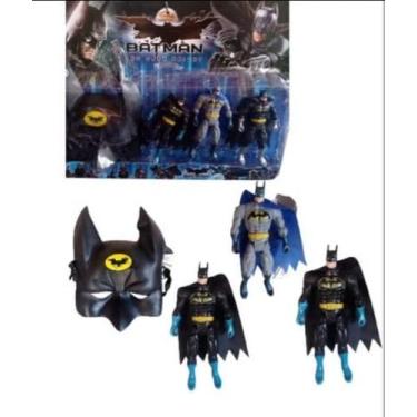 Imagem de Kit 3 Bonecos Batman Articulados Mais 1 Mascara Brinquedo Colecionávei