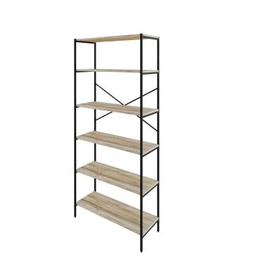 Imagem de Estante C/06 Prateleiras 186x80x33cm Tub Tueh1886 Carvalho - Carvalho /