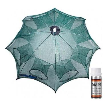 Imagem de Rede de pesca reabitada automática de 8 furos, nylon verde, 95 cm - J-