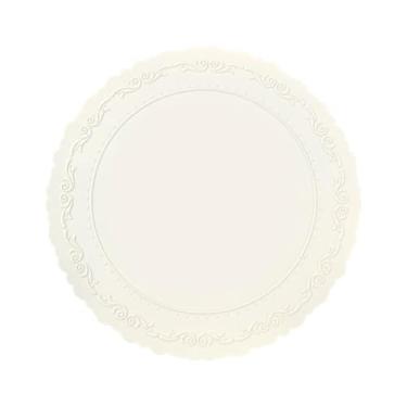 Imagem de IEUDNS Jogo americano de silicone antiderrapante, fácil de limpar, jogo americano de cozinha, elegante, para cafés, restaurantes, festas, mesa de jantar, Branco