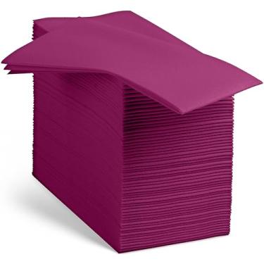 Imagem de Guardanapos de papel de ameixa com sensação de linho - Guardanapos descartáveis decorativos de jantar - Guardanapos macios e absorventes para Ação de Graças, festa, casamento, banheiro ou qualquer