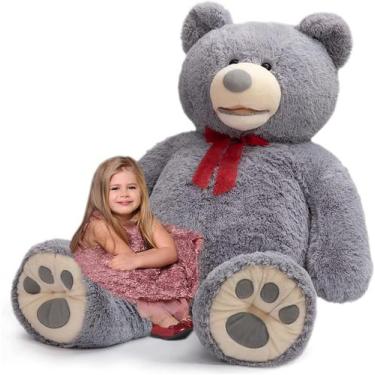 Imagem de Bicho de pelúcia gigante de pelúcia Teddy Bear HollyHome 150 cm cinza