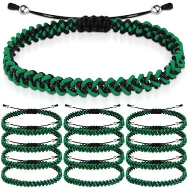 Imagem de Ecation 12 peças de pulseiras de futebol de futebol em massa, lembrancinha de festa, feita à mão, unissex, ajustável, trançada, presente para time masculino e feminino, free size(adjustable), Nylon