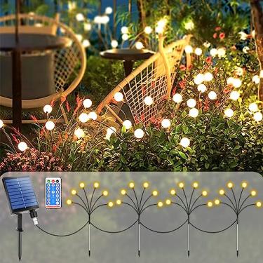 Imagem de Luzes solares de jardim ao ar livre, luz solar oscilante para o exterior, pacote com 4 24 luzes LED à prova d'água, luzes de decoração de jardim movidas a energia solar, lâmpadas oscilantes para