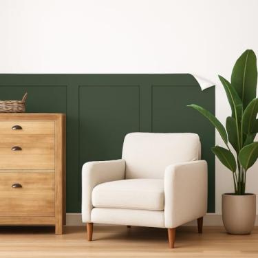 Imagem de 5 Meia Parede Painel Nature Autocolante Infantil - Decoração Kids, Adesivo de Parede para Quarto de Criança, Fácil Aplicação (Modelo meia parede papel nature 01 (verde))