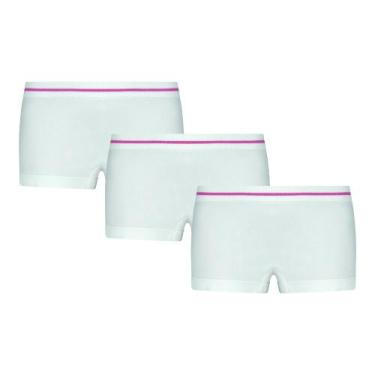 Imagem de 3 Calcinhas Boxer Feminina Infantojuvenil Lobinha Shorts Sem Costura E