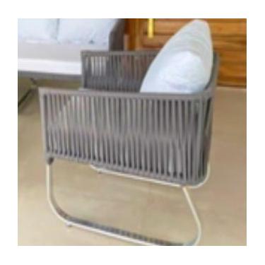 Imagem de Poltrona Aluminio Área Externa Estofada Fibra Sintetica - Aluminatto