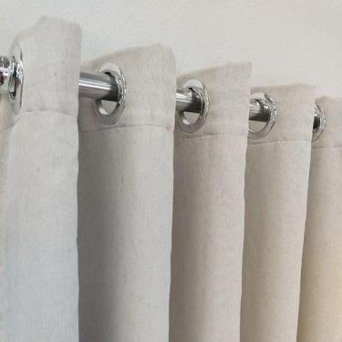 Imagem de Cortina Voal Linho Com Forro Blecaute P/ Janela Quarto Sala 3,00x2,60 