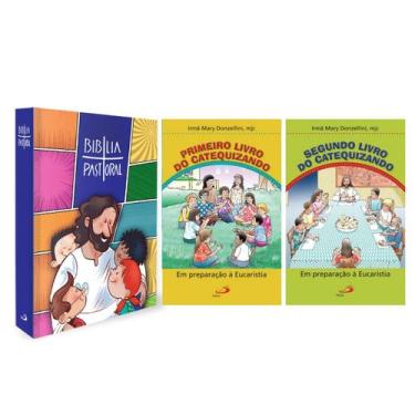 Imagem de Kit Completo Catequese Bíblia Sagrada Nova Pastoral Capa Jesus e Crian