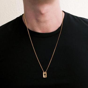 Imagem de Cordão Masculino Banhado A Ouro Lindo E Casual Escapulário Rommanel