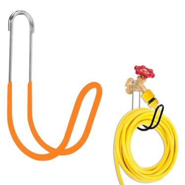 Imagem de Yoniccal Suporte de mangueira de jardim, suporte de mangueira de água montado na parede, gancho sólido de aço inoxidável 304 para mangueira de jardim de até 1,5 m, mangueira expansível, mangueira de