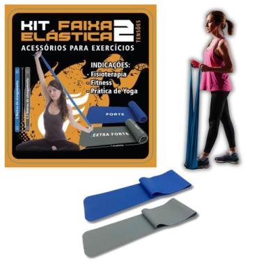 Imagem de Kit Faixa Elástica Exercícios 2 Tensões Forte e Extra Forte - Energia 