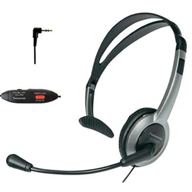 Imagem de Fone de ouvido Panasonic sem as mãos com ajuste confortável dobrável leve e microfone de voz ideal flexível com controle de volume e interruptor de silêncio para o Panasonic KX-TGA101S - KX-TGA101B - KX-TGA101B - KX-TGA300S e KX-TGA300B acessório de telefone sem fio