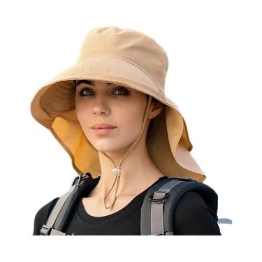 Imagem de Chapéu Balde de Aba Grande para Sol - Proteção UV para Verão, Pesca, M