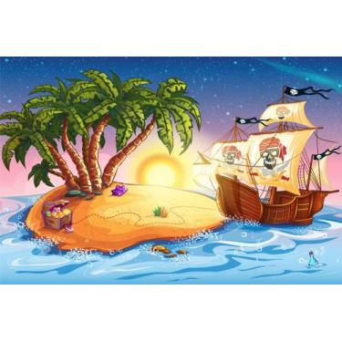 Imagem de Painel de Lona Pirata Caça ao Tesouro - Fabrika de Festa, 150x100cm