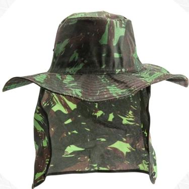 Imagem de Kit 10 Chapéus Australianos Camuflados Pescador Pesca Sol Proteção Nuca Pescoço