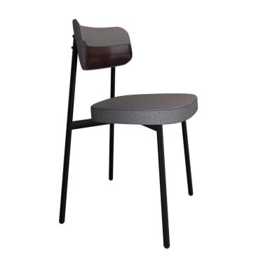 Imagem de Cadeira Alloa Fixa Com 4 Pés 50 X 44,7 X 83,8 Cm Com 1 Un. Corriente Cinza - Courino Café