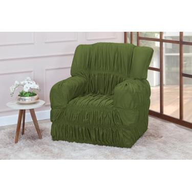 Imagem de Capa Protetora para Poltrona do Papai, 1 Lugar, Elástica, Poliéster, 85 x 90 cm, Retangular, Cor Sólida (VERDE)