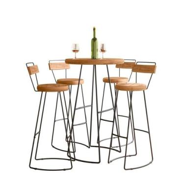 Imagem de Conjunto Mesa Bistrô Com 4 Banquetas Aérea Gourmet York - Black House 