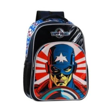 Imagem de Mochila Costas Capitão América Herói Infantil Estrela Meninos Escolar Yepp Hero-Masculino