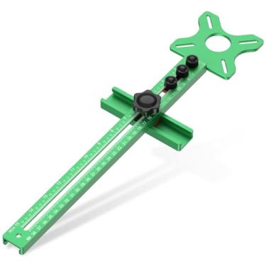 Imagem de Suporte de ranhura de fresagem 4 em 1, gabarito de ferragens de gabinete com perfurador central automático, gabarito de ferragens destacáveis, gabarito de corte circular de liga de alumínio, guias de