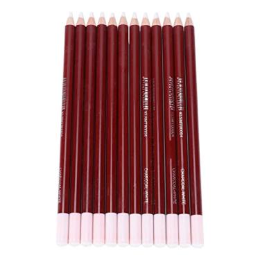 Imagem de Caneta de Desenho Profissional de Madeira, Lápis de Carvão Branco para Pintura de Arte, 12 Peças, Artistas e Iniciantes