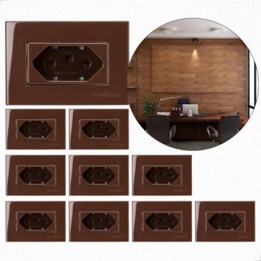 Imagem de 10 Tomadas de Embutir Para Móveis Planejados Bancada Mesa Cozinha Sala