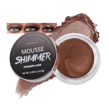 Imagem de Erinde Sombra creme cintilante, paleta de sombras creme iluminador, à prova d'água, longa duração, brilho suave, maquiagem clareadora de olhos, vegana e crueldade, marrom 07
