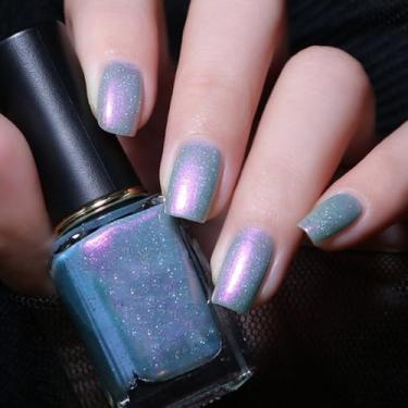 Imagem de Wimocasy Esmalte de unhas de secagem rápida, 8 ml, brilho holográfico, esmalte, esmalte, para arte de unhas, #31